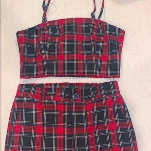 Garage Plaid Pants & Tank Set